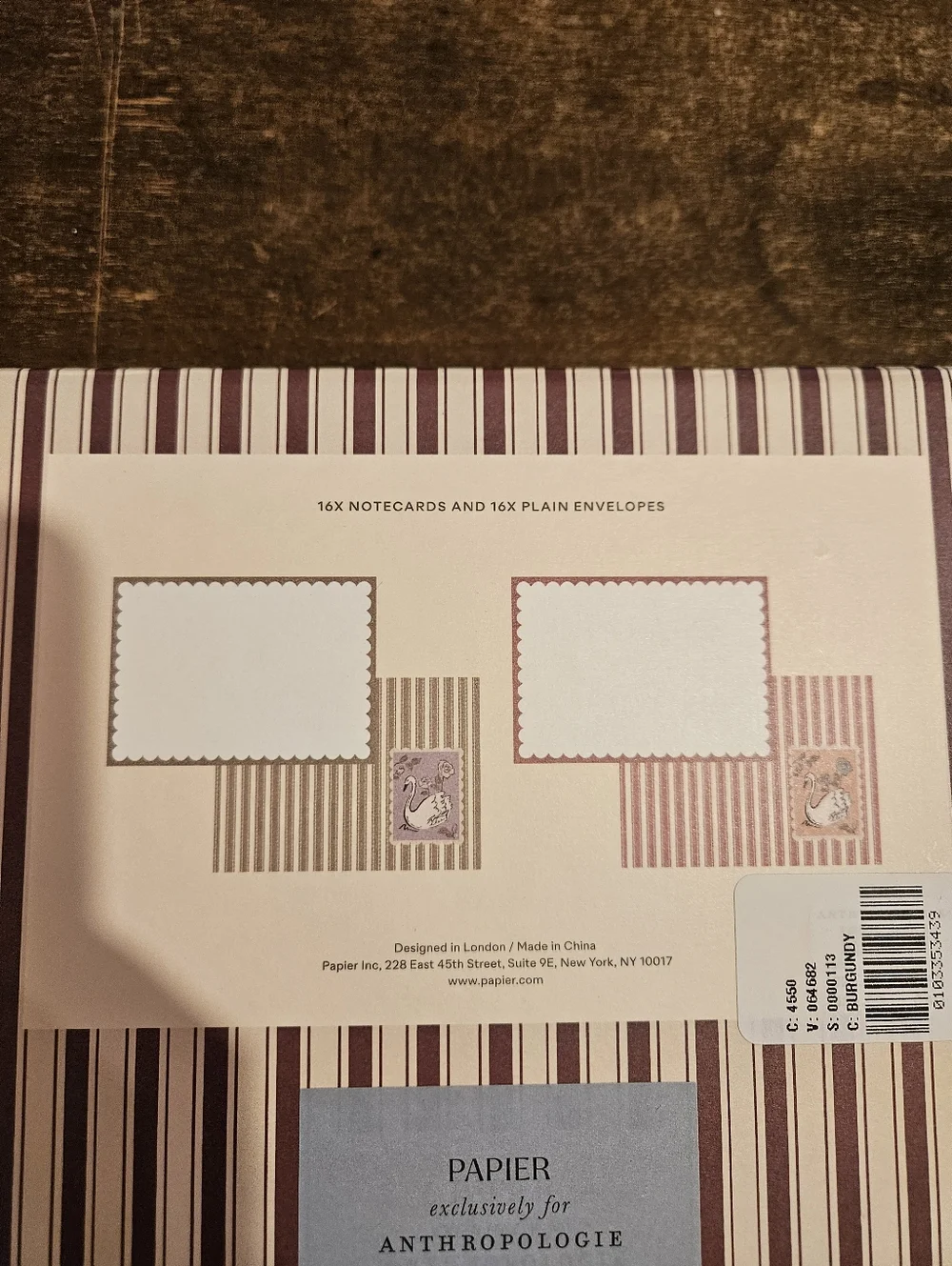 Anthropologie Papier Notecard Set